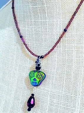 Boho Sugar Skull Beaded Necklace